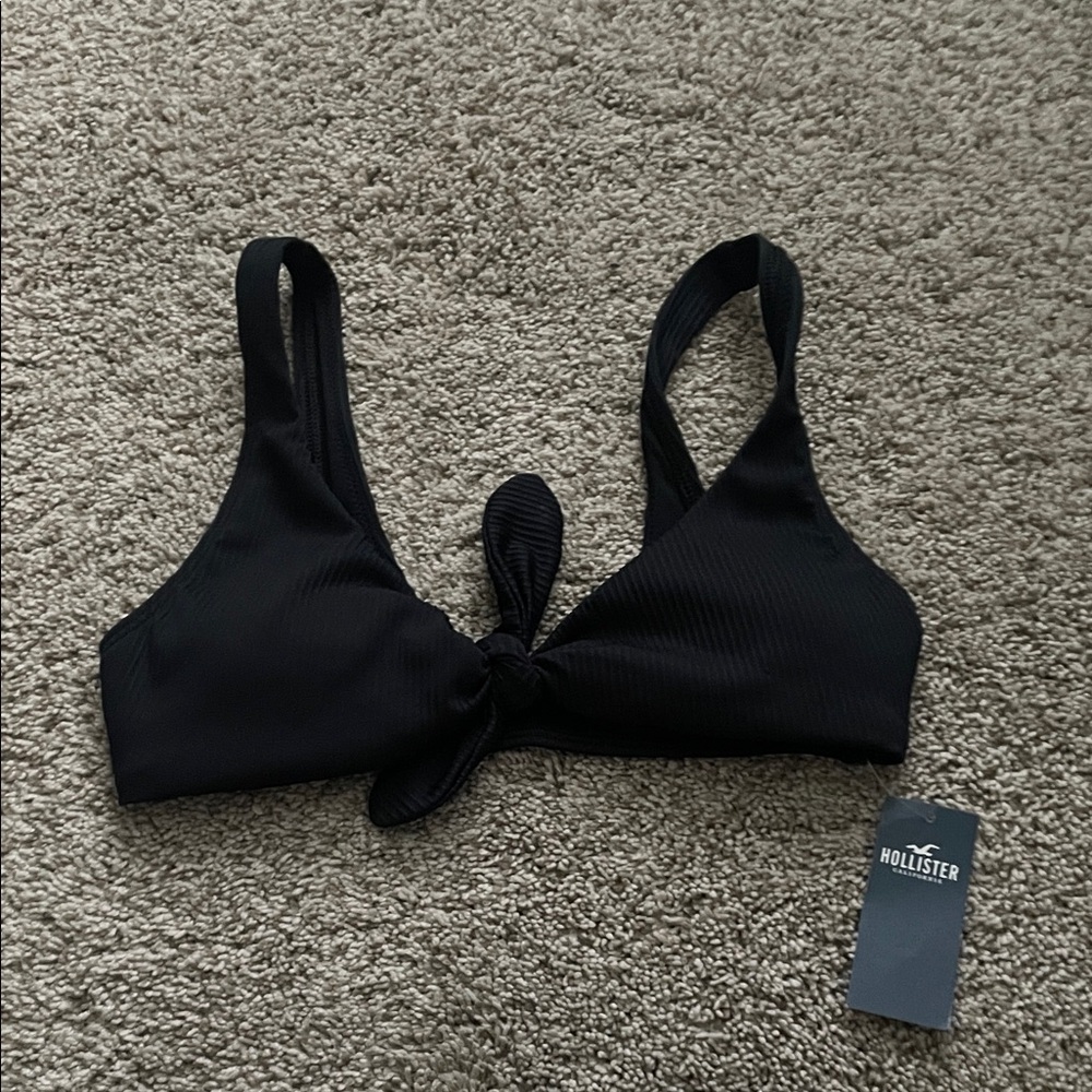 Hollister Black Tie-Front Bathing Suit Top